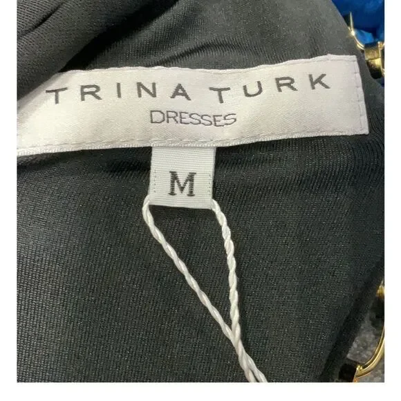 Trina Turk Angie Jumpsuit Gold Chain, Cold Shoulder M, NWT